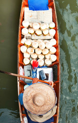 Floating market,Woodenboats,thailand