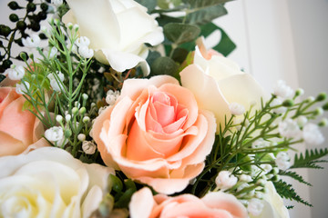 Plastic Floral Bouquet of Different Flowers.
