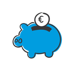 Stick Figure Series Icon / Sparschwein