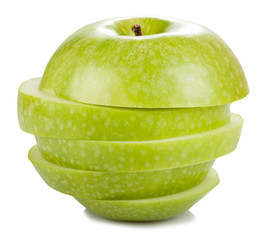 sliced green apple