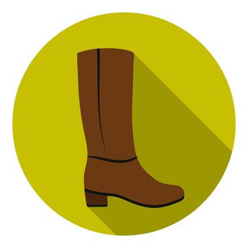 Knee High Boots Icon In Flat Style Isolated On White Background. Shoes Symbol Stock Vector Illustration.