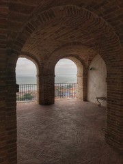 View under the arches, Grottammare, Italy