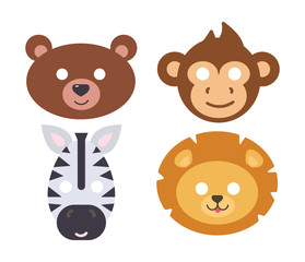 Animals carnival mask vector icon