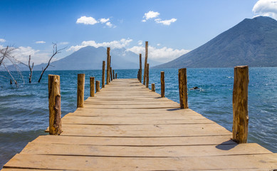 View from a pier on Lake Atitlan, Guatemala 