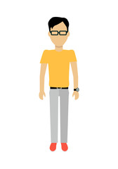 Man Character Template Vector Illustration.