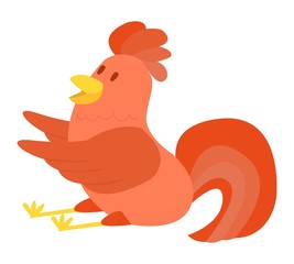 Cute cartoon rooster vector illustration