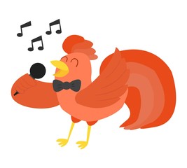 Cute cartoon rooster vector illustration