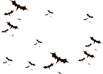 Halloween background. Bats black isolated on white. Vector illustration EPS 10