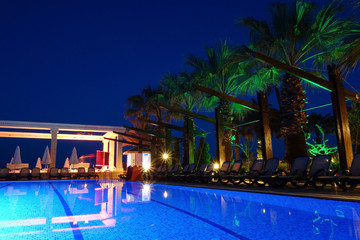 Luxury hotel resort in the night