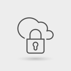 data security line icon