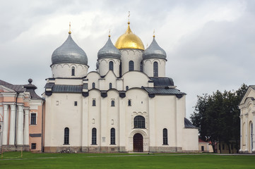 Fototapeta na wymiar St. Sofia Orthodox cathedral in Veliky Novgorod, Russia