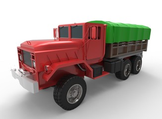 3d illustration of generic truck. nice and clean metal. isolated on white background