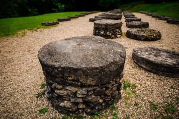 Ruins of Sarmisegetusa Ulpia Traiana fortress from Transylvania , Hunedoara , Romania