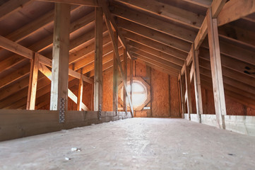 Fototapeta na wymiar attic wood construction