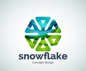 Vector Christmas snowflake logo template