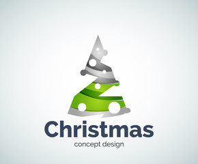 Vector Christmas tree logo template