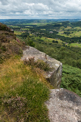 Fototapeta na wymiar View from the top at Froggatt Edge