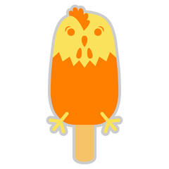 ice cream chicken  stylized vector illustration style Flat