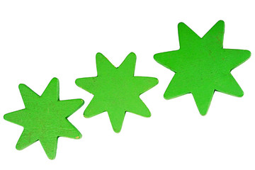 Three wooden stars