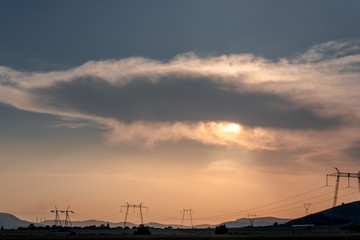 Fototapeta na wymiar Clouds at the evening