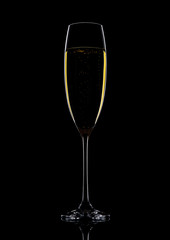 Glass of champagne shape with yellow lines black
