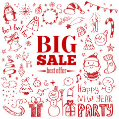 Winter sale poster. Vector illustration.