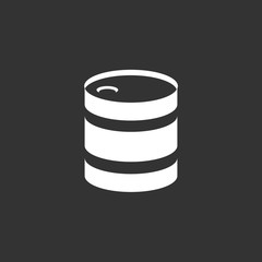 Barrel icon isolated on a black background