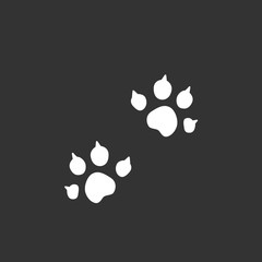 Animal trail logo. Vector icon on black background