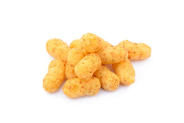 Peanut puffs isolated with white background