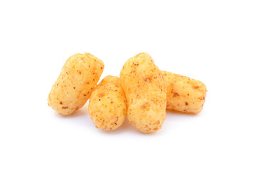 Peanut puffs isolated with white background