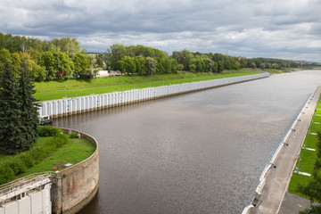 view of the empty industrial pier on River