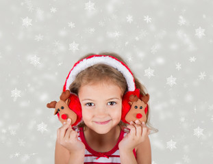 beautiful five year old girl with earmuffs