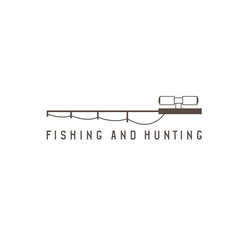 fishing rod and optical sight abstract vector illustration