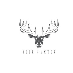 deer head vector design template,hunting illustration