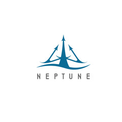 vector illustration of abstract icon neptune trident