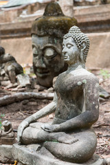 Fototapeta na wymiar Buddha statue long history thai temple, travel in Thailand, Wat