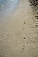 Footprints on beach