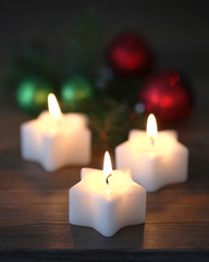 Fototapeta na wymiar Christmas star candles