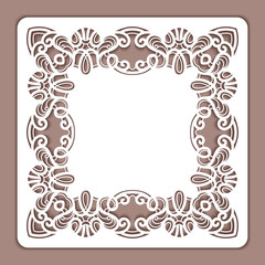 Square cutout paper lace frame