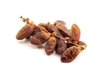 Dates - Deglet Nour or Kurma isolated on white background