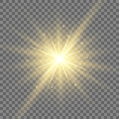 Glow light effect. Star burst with sparkles. Illustration