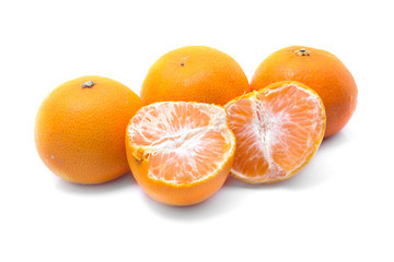 Orange fruits isolated on white background
