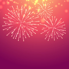 pink background with celebration fireworks
