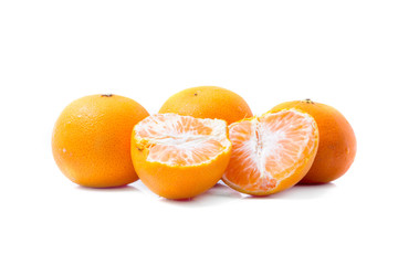 Orange fruits isolated on white background