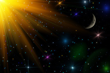 abstract stars sky moon background