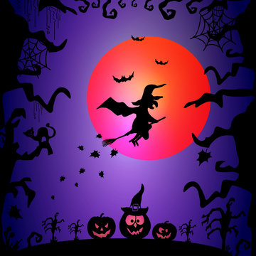 Art card for Happy Halloween.Design template for flyers, posters