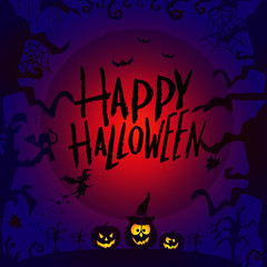 Art card for Happy Halloween.Design template for flyers, posters