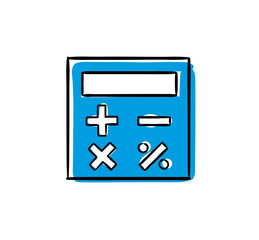 Stick Figures Series Icon / Taschenrechner