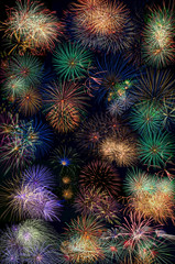 Fototapeta premium fireworks salute background wallpaper