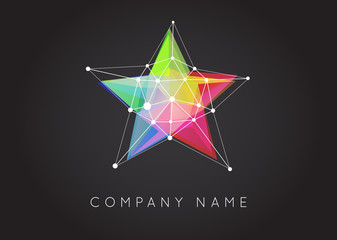 Geometric Shapes Unusual and Abstract  Vector Logo. Polygonal Co